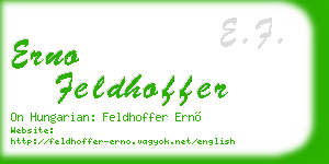 erno feldhoffer business card