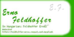 erno feldhoffer business card